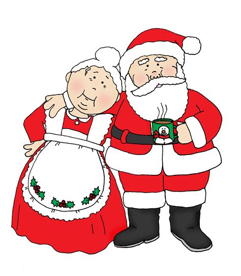 santa and mrs claus clip art|images of mrs. claus.